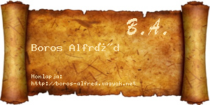 Boros Alfréd névjegykártya