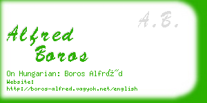 alfred boros business card